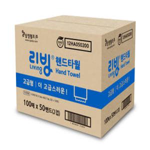 삼정 리빙 핸드타올 고급형 2겹 100매 50입 1박스
