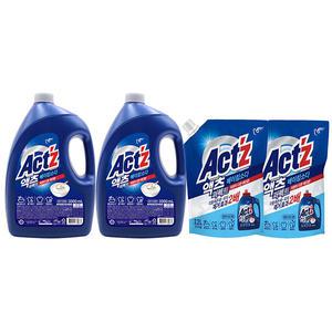 액츠 퍼펙트 베이킹소다 액체세제 용기, 3.3L, 2개 + 리필, 2.2L, 2개