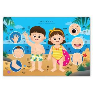 [텐바이텐]색감쏙쏙 일러스트 포스터 - 우리몸 유아포스터 아기학습 벽보