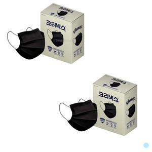 [기타]크리넥스 일회용 비말차단 마스크 대형 블랙 80매 X2