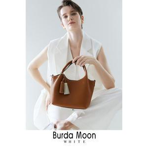 [Burda Moon][런칭가149000원]부르다문화이트 소가죽 토트백+미니백+스트랩