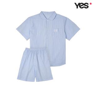 [롯데백화점]예스 스트라이프 선염 스카이블루 남성 파자마 세트 YSMNA351