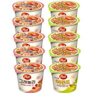 동서 포스트 컵시리얼 2종 5개씩(크랜베리아몬드컵5 고소한아몬드후레이크컵5)