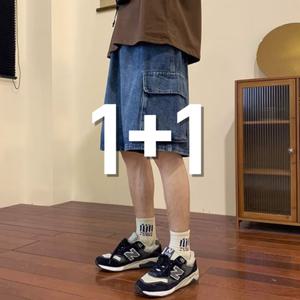 [노프라브럼]1+1 남녀공용 여름 쿨 청 데님 버뮤다 건빵 카고 반바지 3컬러