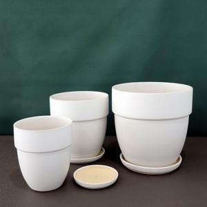 모던 도기 긴팽이 몬탈토 화분 화이트 무광 16x18cm/꽃/분갈이/베란다/인테리어/식물/실내/거실/옥상