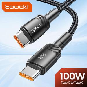 Toocki-100W 타입 C 투 타입 C 케이블 USB PD 5A 빠른 충전 코드  포코 F4 F3 삼성 레드미 맥북 3M