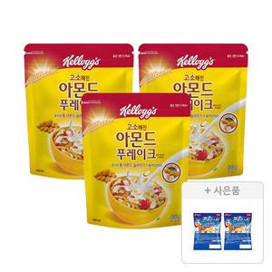 켈로그 아몬드 푸레이크 600g, 3개 + 증정(콘푸로스트 30g, 2개)