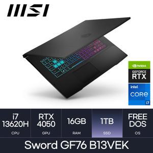 MSI GF시리즈 소드 GF76 B13VEK RTX4050 (코어i7-13620H/D5 16GB/1TB/OS미탑재) 마우스증정 HMC