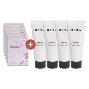 창원의 봄 마스크팩 5매 + 헤라 리프레싱 클렌징 폼 50ml 4개 각젤제거 수분충전 피부결케어