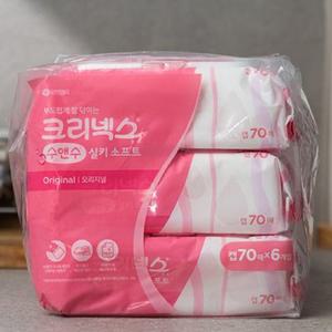 유한킴벌리 크리넥스 수앤수 물티슈 (캡형) 70매x6입