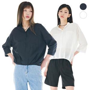 [체이스컬트] 반OPEN 카라 7부 SHIRT/2Color