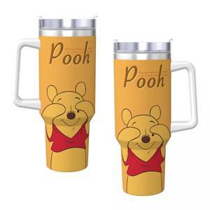 Winnie The Pooh Tigger 스테인리스 스틸 텀블러 해변 자동차 머그잔 대용량 보온 컵 누출 방지 뜨거운 음