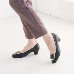 정장 중년 결혼식 골드장식 하객룩 펌프스 구두 5cm