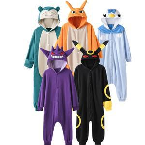 여성 Onesies Charizard Pajama Gengar Kigurumi Umbreon 성인용 Piplup 전신 잠옷 할로윈 코스프레 의상