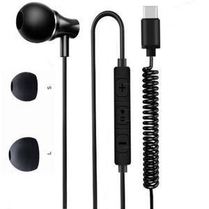 USB C 타입 싱글 사이드 이어폰 단일 마이크 포함 스프링 강화