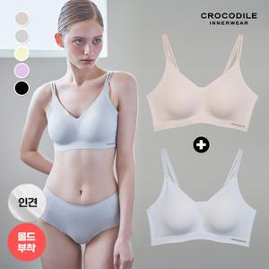 [크로커다일 언더웨어]라이크라 인견쉘론 몰드부착 더블스트랩 감탄브라 2종세트 택1 CDIJ022_SELECT(BR2)S
