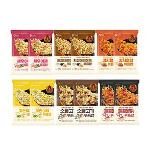 아워홈 새우볶음밥 250g+김치철판볶음밥 250g+치킨데리야끼볶음밥 250g+소불고기볶음밥 250g+계란야채볶음밥 230g+매콤불닭볶음밥 230g 각 2개 (총 12개)