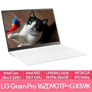 LG전자 그램 프로16 16ZD90TP-GX59K 인텔 울트라5 램32G NVMe256G 사무용 노트북 추천 EU
