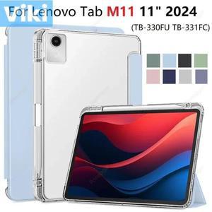 Lenovo Xiaoxin Pad 2024 케이스펜 홀더 포함 소프트 백 폴드 스탠드 커버 Tab M11 11'' tb330fu tb331fc S