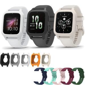 Garmin Venu SQ2 스트랩 팔찌 시계 밴드 용 실리콘 및 케이스 sq 2 스포츠 교체 손목 커버
