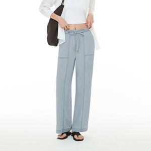 안다르. 아이스 텐셀 데님 와이드 팬츠 - 숏 AOPDP-42