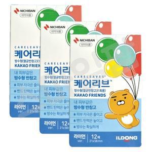 일동 케어리브 밴드 방수형 카카오프렌즈 라이언 12개입 x 3개