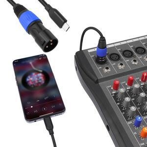 aux케이블 USB 유형 C - XLR 수 출력 케이블 스테레오 코드 스마트폰용 커넥터