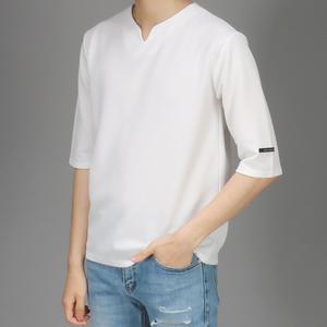 엠보 넥트임 7부티셔츠 여름 사계절 크롭 남자 남성 반팔티 빅사이즈