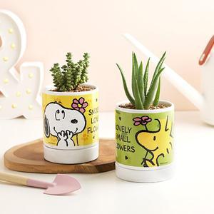 [기타]피너츠 스누피＆우드스탁 다육이 미니 화분 2P 세트