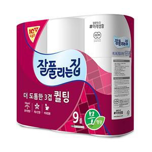 잘풀리는집 더 도톰한 3겹 퀼팅 27m 9롤 x 1팩