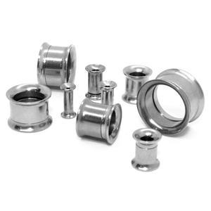 3~8mm 확장 양나팔 써지컬스틸 터널 피어싱 실버