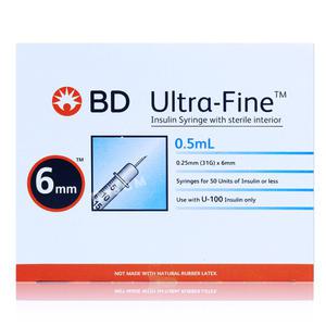 비디 울트라파인 인슐린 주사기 1박스 100입 324901 [31G 6mm 0.5ml] BD 펜니들 주사바늘  울트라파인2