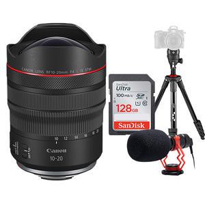 (컴온탑) 캐논 정품 RF 10-20mm F4 L IS STM + 구매시 SD128GB & 포토리뷰 카메라용 마이크 + 조비 삼각대
