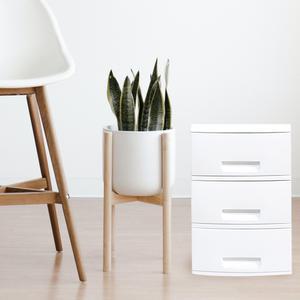 모던 서랍장 옷수납함 수납장 플라스틱서랍장 화이트 3단 25cm