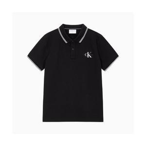 캘빈클라인 진 CALVIN KLEIN JEANS 남 블랙 슬림핏 폴로 반팔 티셔츠 J324245 BEH 374136