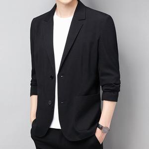 남성 여름 자켓 블랙 정장 마이 오피스룩 쿨 상의 린넨 봄 브이넥 포켓 싱글 캐주얼 긴팔