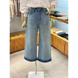 [레코브](신세계 사우스시티)밑단 커프스배색 9부 데님팬츠(LC31E3DP515X)