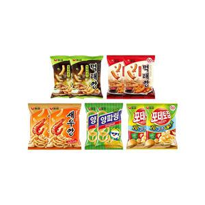먹태깡 세트1 고추마요 60g+먹태깡 60g+새우깡 90g+양파링 80g+포테토칩 오리지널 60g각 2개  (총 8개)