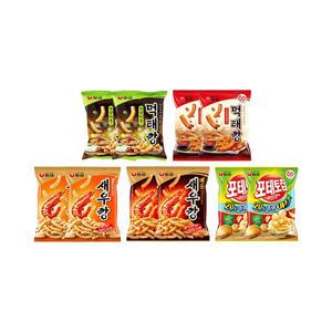 먹태깡세트2 (먹태깡고추마요, 2개, 먹태깡, 2개, 새우깡, 2개, 포테토칩, 2개, 매운새우깡, 2개)
