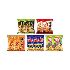 먹태깡세트3 (먹태깡고추마요, 2개, 먹태깡, 2개, 새우깡, 2개, 포테토칩, 2개, 포스틱, 2개)