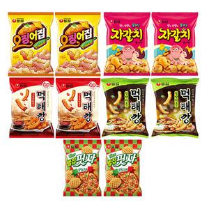 먹태깡세트 7 (먹태깡 고추마요, 2개, 먹태깡, 2개, 자갈치, 2개, 오징어집, 2개, 벌집핏자, 2개)