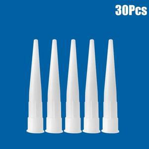 30pcs 유리 노즐 플라스틱 접착제 코킹 건 실란트 실리콘 팁 입 캡 홈 도구