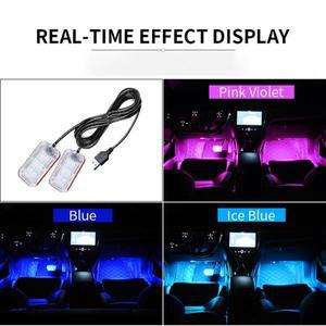1세트 자동차 분위기 Led 발 빛 USB 라이터 환경 장식 조명 LED 인테리어 주변 램프