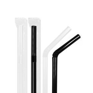 자바라 플라스틱 빨대 개별포장 7x25cm 500개