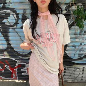 [모코블링]브리즈번 나염 반팔티 사계절티 오버핏반팔티셔츠 영문티셔츠 라운드넥