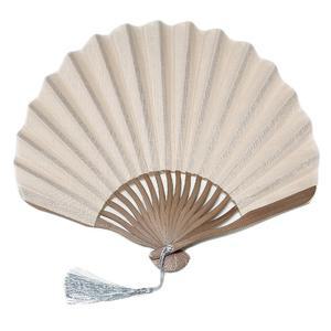 모시부채(소)22cm(미색)연한베이지 직물아교포수 모시접선 (최상품 노리개 달려있음)