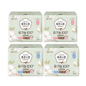 좋은느낌 유기농순면100% 순면커버 울트라슬림, 중형, 18P, 2개 +대형, 16P, 2개