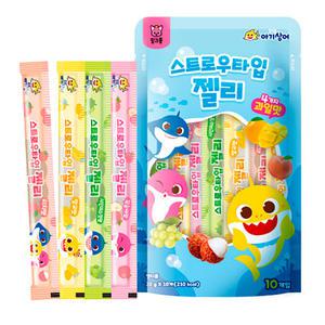 핑크퐁 아기상어 스트로우 젤리 1봉지x10개입 과일맛