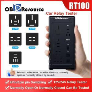 자동차 배터리 전압 릴레이 테스터 진단 도구, 무선 4 핀 및 5 LED 표시기, RT100, 12V, 24V