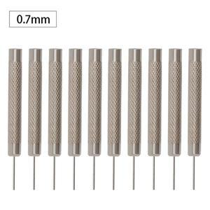 시계 스트랩 핀 펀치 링크 펀치 리무버 수리 도구 실버 시계 수리 도구 바 해머 펀치 0.7-1.0mm 10 개